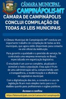 Câmara de Campinápolis conclui compilação de todas as leis municipais