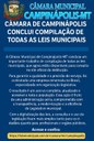 Câmara de Campinápolis conclui compilação de todas as leis municipais